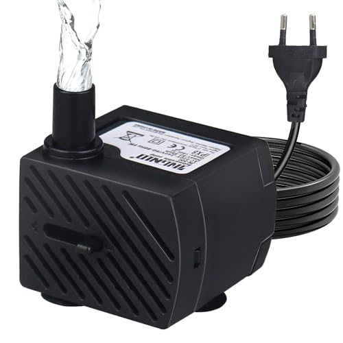 NANEEZOO Aquarium Pumpe Klein, Ultra Leise Mini Wasserpumpe mit 1.5m Netzkabel,180L/H, 3W, Tauchpumpe Pumpe Aquarium Pumpe für Brunnen, Teich,Garten, Aquarium (3W)