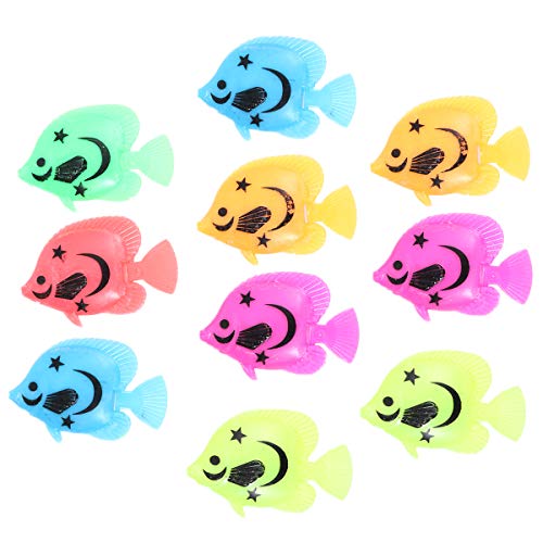 ROSENICE 10pcs Lebensechte Kunststoff Künstliche Bewegung Schwimmende Fische Ornament Dekoration für Aquarium (Zufällige Farbenmuster)