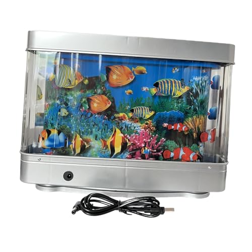 perfk Aquarium-Stimmungslampe, Nachtlichter, Nachtlicht, Ansichten, bewegliche künstliche Tropische Landschaft, Raumdekoration für Schlafzimmer im, #C