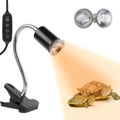 LUCKY HERP Aquarium Schildkröte Wärmelampe Zubehör, UVA UVB Lampe Terrarium 50W 2 Stück Heizlampe, E27 Reptilien Basking Spot für Schildkröten, Bartagamen, Eidechsen, Reptil