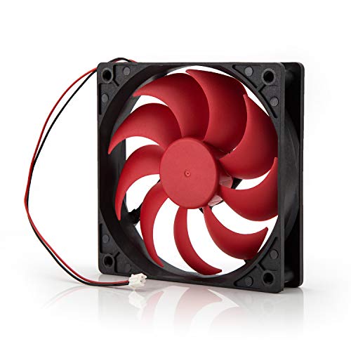 Neuftech 120 mm PC Gehäuselüfter Netzteil Lüfter leise Kühler 2 pin DC 12V - rot