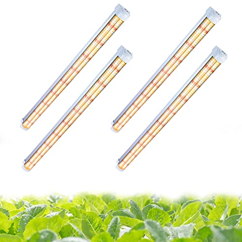 Niello T8 Pflanzenlampe LED, 4-Pack Vollspektrum Grow Lampe für Zimmerpflanzen, 60cm 72w 660 nm / 3000 K / 6500 K Pflanzenlicht Daisy Chain Design for Aussaat, Grow Shelves (T8)