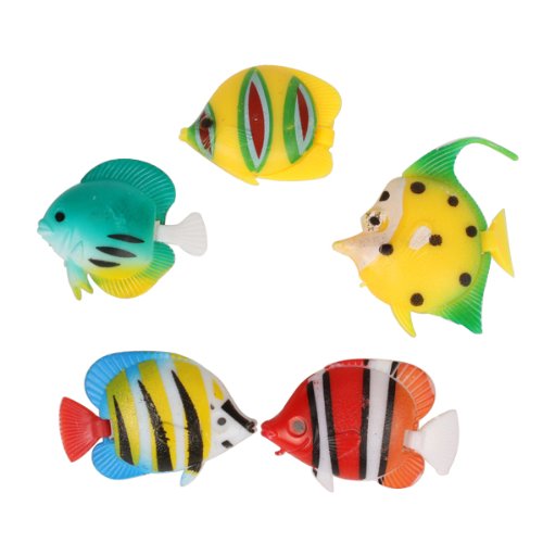 Aquarium Dekoration künstliche Bunte Fische, 5 Stück