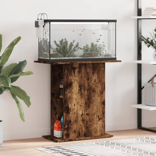 Somanki Aquariumständer Räuchereiche 36x75x72,5 cm Holzwerkstoff, Aquarium Unterschrank, Aquarium Schrank, Aquariumschrank, Aquarium Tisch, Aquarium Stands