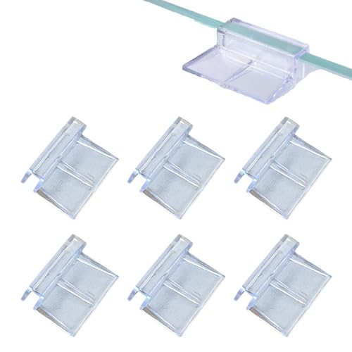 BNOYONERAS Glasabdeckungs Clips für Aquarien, 6 Stück Aquarium Schutzclips, Aquarium Abdeckung Halterung Unterstützung, Acryl Aquarium Glasabdeckung Halter, Universale Halterungen für Aquarien (6 mm)