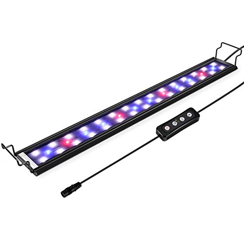 Hygger 25W Aquarium LED Beleuchtung, Aquarium LED Lampe mit Timer, dimmbare, LED Aquarium Licht mit Verstellbarer Halterung für 28cm-137cm Aquarium Fisch Tank Fisch Pflanze(Weiß & Blau & Rot Licht)