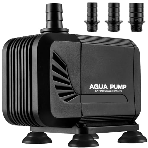 Aquarium Pumpe Wasserpumpe, Amphibisch Teichpumpe 3000L/H, für Teich Brunnen Aquarium Steingarten, Ultra-Quiet Wasserpumpe mit Filter und 3 Düse 19mm/22mm/25mm, Max Förderhöhe 2.8m (40W)