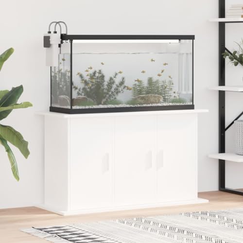 Homgoday Aquariumständer Aquarium Unterschrank Aquarium Tisch Aquarienschrank mit 6 Fächer Aquarienunterschrank Terrarium Schrank für Sicheren Stand Weiß 101x41x58 cm Holzwerkstoff