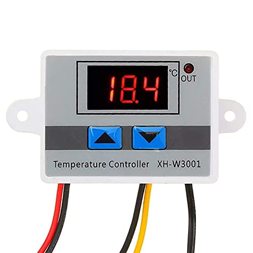RUIZHI XH-W3001 Digital LCD Display Temperaturregler, DC 12V 120W Thermostatschalter mit Wasserdichter Sonde Microcomputer Thermostat