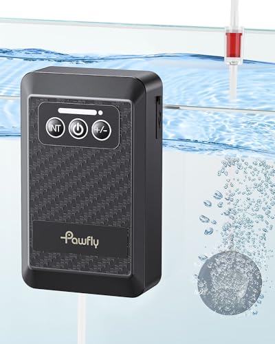 Pawfly Aquarium Luftpumpe Lithiumbatterie Typ C Wiederaufladbare Sauerstoffpumpe für 20-75 L Fischbecken Tragbare Leise Lebendköder Belüfter Pumpe für das Angeln im Freien und Stromausfälle