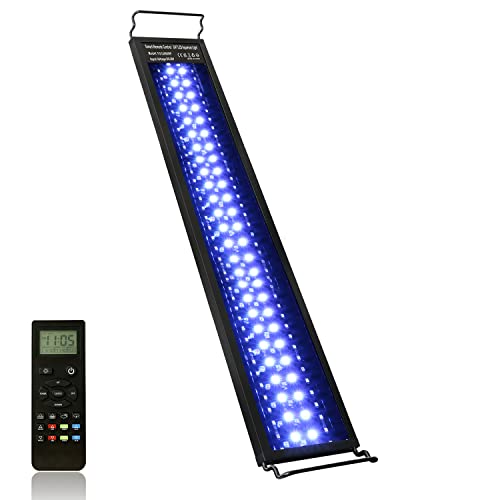 Aquarium LED Beleuchtung mit Fernbedienung, 36W Volles Spektrum 24/7 Modus Aquarium Lampe mit DIY, Standard & Wetter-Modus für 75-90cm Pflanzenwuchs und Süßwasser-Aquarien