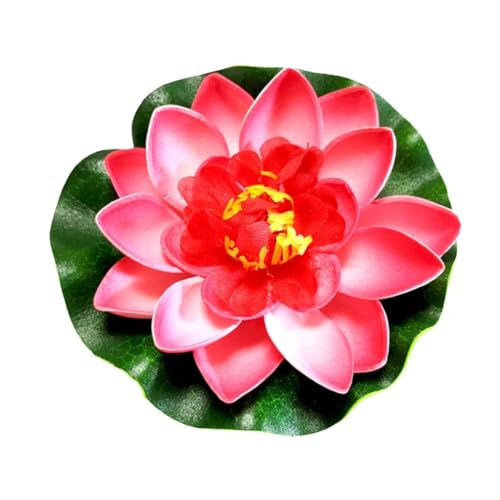 pulunto Künstliche Blume, schwimmend, lebensechte Seerose, Landschaft für Teich, Garten, Dekoration, Mikro, 10 cm