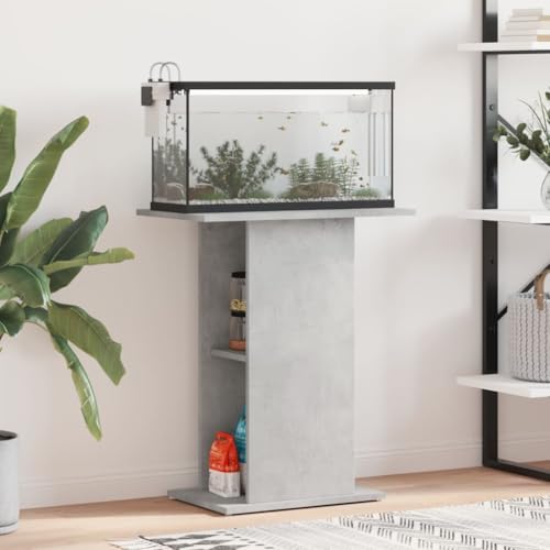 Somanki Aquariumständer Betongrau 60,5x36x72,5 cm Holzwerkstoff, Aquarium Unterschrank, Aquarium Schrank, Aquariumschrank, Aquarium Tisch, Aquarium Stands