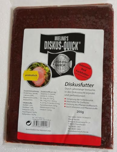 Fischfutter Frostfutter Mieling´s Diskus Quick 5X 200g Tafel Intensiv ROT