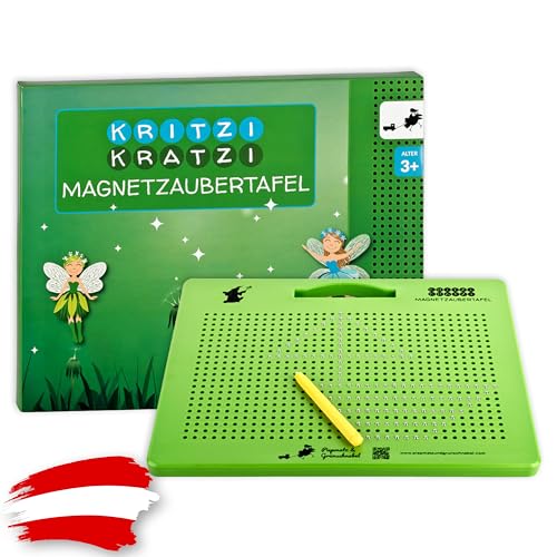 Piepmatz und Grünschnabel magnetische Zeichentafel | Magnetspiel mit Kugeln und Stift | pädagogisches Spiel ab 3 Jahre | grün