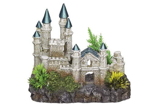 Nobby Aqua Ornaments SCHLOSS mit Pflanzen, 18,2 x 11,5 x 15,5 cm, 1 Stück