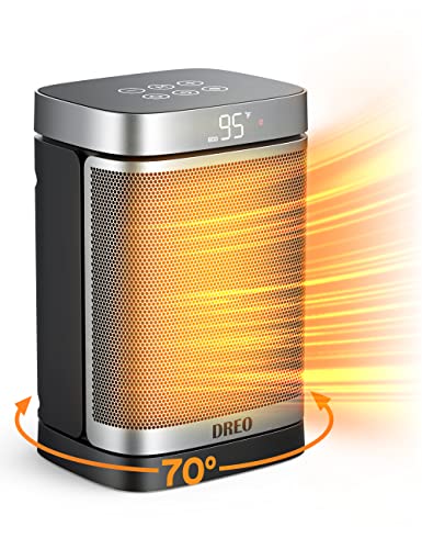 Dreo Smart Space Heater, 70° oszillierende elektrische PTC-Keramik-Heizung mit Thermostat, Fernbedienung, 3-Modus 3-Geschwindigkeit, 1-12H Timer, Überhitzungs- & Kippschutz, Energiespar-ECO-Modus