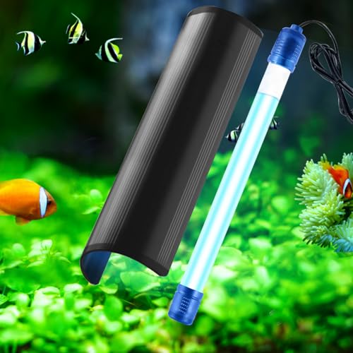 Silkwish 5w Aquarium UV Sterilisator Licht mit Timer, UV-Tauchleuchte, UV-Sterilisator, Haus und Küche, für Wasser Aquarien, Gartenteich (18cm Länge)