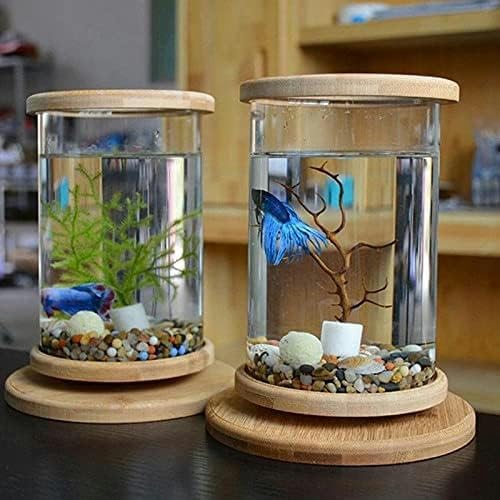 Aquarium Kleines Büro Glas Aquarium Basis Aquarium Dekoration Fisch Schüssel Aquarium Aquaponisches Ökosystem Aquarium Kit-Standard