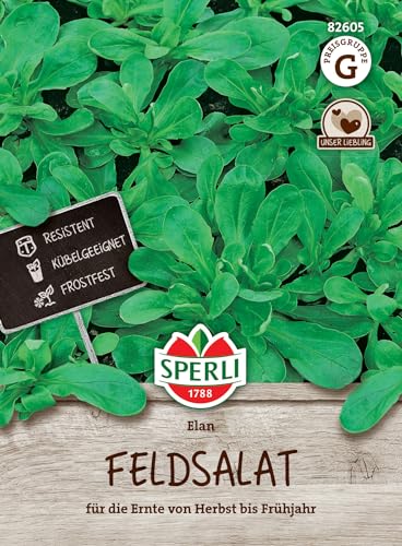 Sperli Feldsalatsamen Elan 82605 für 4-5 lfd. Meter - Saatgut für nussigen Feldsalat, schnell wachsend, Pflanzen ideal für Freiland und Balkonkasten, frostfeste Gemüsesamen