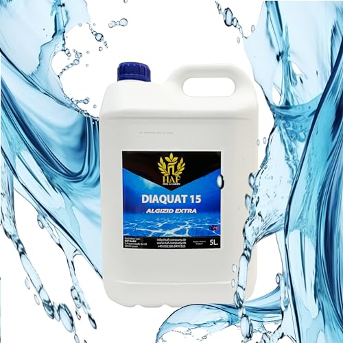 HAF® Algizid/Algenvernichter Extra 5 Liter - Anti Algenmittel gegen grünes Wasser - Algenverhüter zur Pflege & Reinigung Ihres Schwimmbeckens - Qualität: Made in Europe - Menge: 1 x 5 Liter