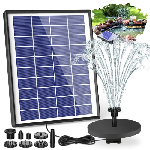 AISITIN Springbrunnen mit 6.5W Solar Panel Eingebaute1500 mAh Batterie Teichpumpe...