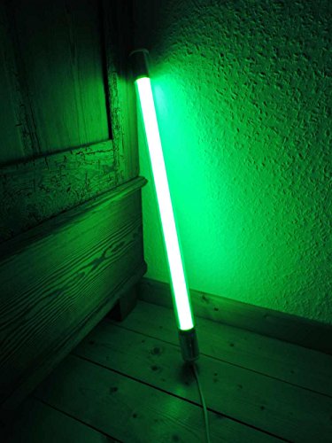 Lichtidee Led Leuchstab IP20 63cm grün 10 Watt Party Deko Schaufenster farbig bunt mit weißem Kabel und Schalter