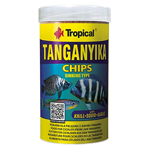 Tropical Tanganyika Chips - Zutatenreiche, sinkende Spezialfutter-Chips für große Tanganjikasee-Cichliden, 1er Pack (1 x 250 ml)