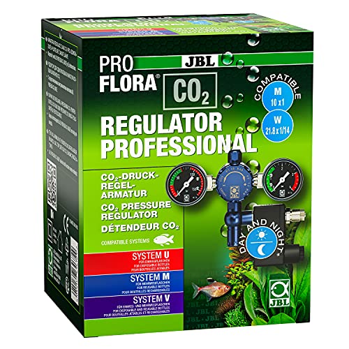 JBL PROFLORA CO2 REGULATOR PROFESSIONAL, Druckregelarmatur für CO2-Düngeanlagen, Mit 2 Manometern, Magnetventil zur Nachtabschaltung