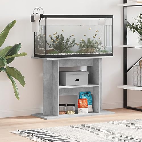 ShGaxin Aquariumständer Betongrau 80x35x60 cm Holzwerkstoff, Aquarium Unterschrank, Aquarium Schrank, Aquariumschrank, Aquarium Tisch, Aquarium Stands