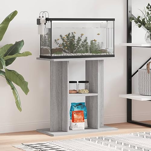 Chaduof Aquariumständer Grau Sonoma 60x30x60 cm Holzwerkstoff, Aquarium Unterschrank, Aquarium Schrank, Aquariumschrank, Aquarium Tisch, Aquarium Stands