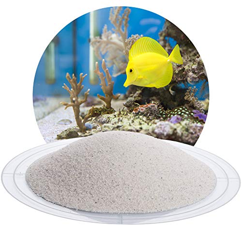 Schicker Mineral – 25 kg Aquariumsand Weiß – feiner Aquariumkies gewaschen & ungefärbt – kantengerundeter Bodengrund Kies für Süßwasseraquarien & Meerwasseraquarien (Ø Körnung: 0,4-0,8 mm)