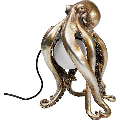 Kare Design Tischlampe Animal Octopus Gold, Tischleuchte, Tiermotiv, Dekoleuchte, Nachttischlampe, Leuchtmittel nicht inklusive, 34x22x26 cm (H/B/T)