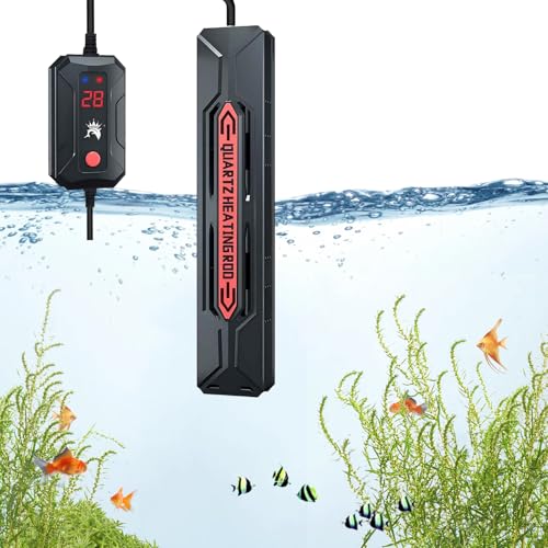 Aquarium heizung,300W heizstab aquarium mit einstellbarer temperatur,tauchsieder mit Übertemperaturschutz und Wassertrennungsfunktion,Externer Regler,für Süß- und Meerwasseraquarien bis zu 200 L