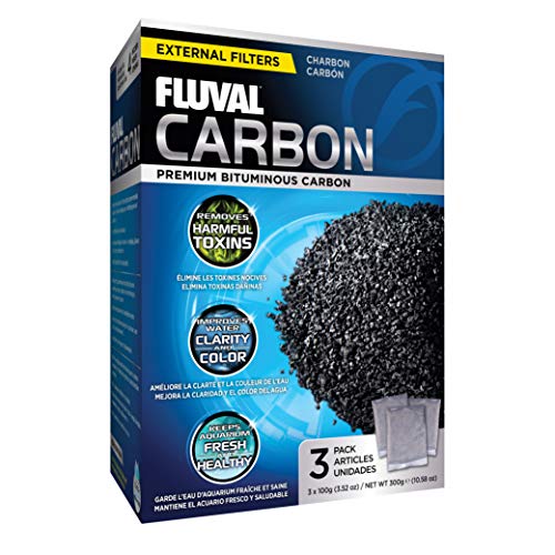 Fluval Aktivkohle Filtereinsatz, für Süß- und Meerwasseraquarien geeignet, 3 x 100g