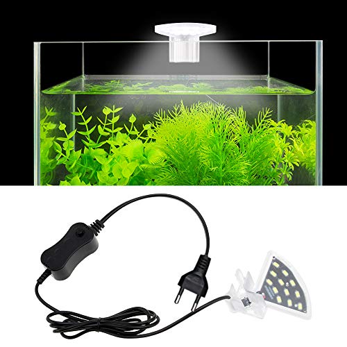 SENZEAL M3 LED Aquarium Beleuchtung Aquarien Lampe Mini Aquarium Klemmleuchte 5W 600LM für 10 bis 25 CM Fisch Tank Weißes Licht