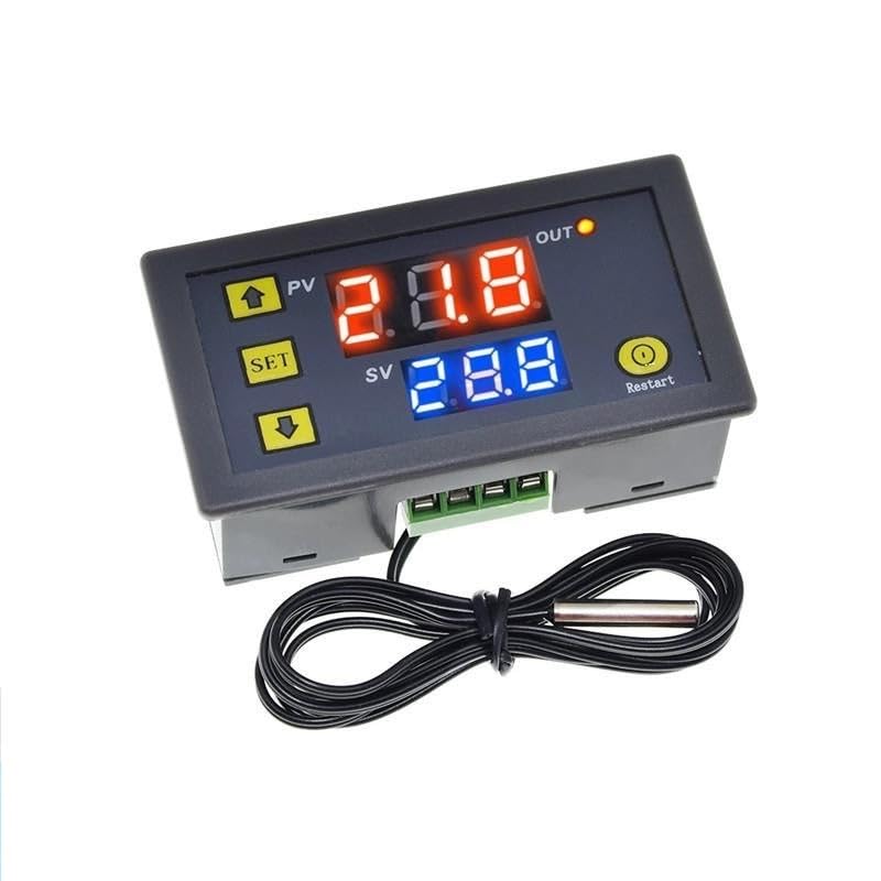 Taikuwu W3230 LCD Digital Thermostat DC 12V 20A Temperaturregler Messgerät Temperaturschalter -50-110 Grad Celsius mit Temperatursensor Hohe Temperatur Alarm
