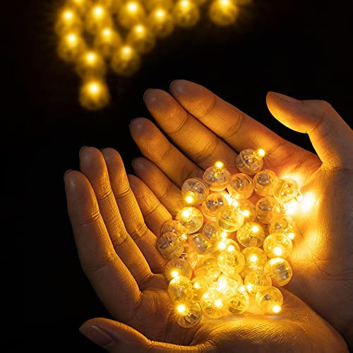 Richaa 100 Stück LED Ballons Lichter Mini LED Licht Warmweiß Beleuchtung für Papierlaternen Hochzeit Party Blumen Balloon Lights Halloween Weihnachten Geburtstag Klub Dekor