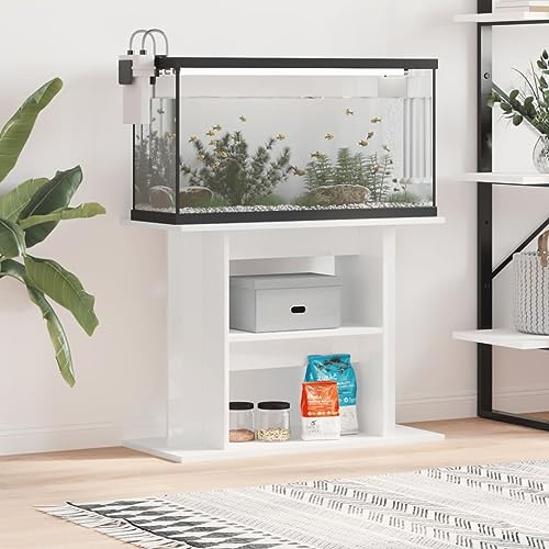 Festnight Aquarium Unterschrank Aquariumständer Hochglanz-Weiß Aquarium Mit Unterschrank Aquarium Stand Aquarium Tisch 80 x 35 x 60 cm Holzwerkstoff Ständer für Aquarium