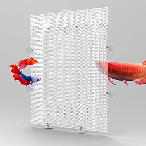 Cuyacili 2 Stück Aquarium Trennwand für Aquarien Kunststoffgitter Platte für Aquarium Unten Box Aquariumteiler Transparenter Kunststoff Aquariumteiler Mit Saugnäpfen Und Zubehör 26x33cm