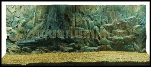 3D Aquarien Rückwand 150x50 Fels mit Wurzel 2TLG.