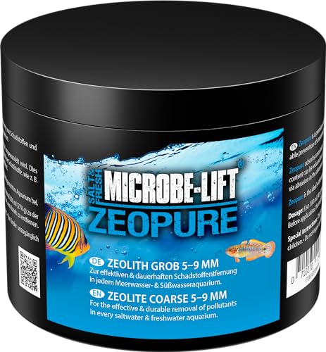 MICROBE-LIFT Zeopure - 500 g / 5-9 mm - Zeolith Granulat für klares Aquariumwasser, bindet Ammonium, Nitrat & Phosphat, inkl. Filterbeutel, für Süß- und Meerwasser.