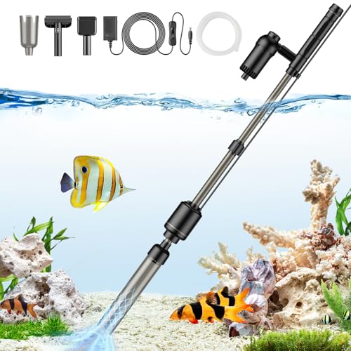 bedee Elektrischer Aquarium-Kiesreiniger, 6-in-1, multifunktional, 18 W, Aquarium-Kiesreiniger, Staubsauger für Wasserwechsler