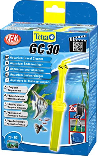 Tetra GC 30 Aquarien-Bodenreiniger mit Schlauch, Schnellstartventil und Fischschutzgitter, Mulmsauger mit Saugrohrkonstruktion, geeignet für Aquarien von 20 – 60 Liter