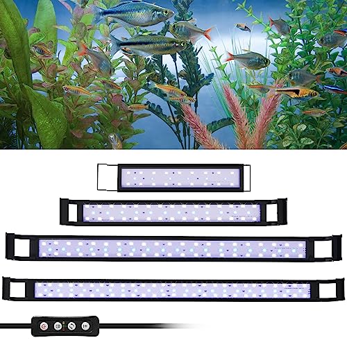 Sonnewelt LED Aquarium Beleuchtung 25W Aquariumbeleuchtung Lampe Weiß Blau Licht Aquarium Lampe mit Verstellbarer Halterung für 90-120cm Aquarium Pflanzen