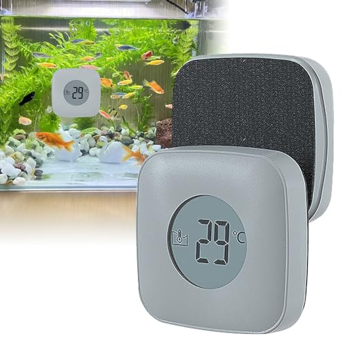 Aquarium Magnetbürste - Aquarium Scheibenreiniger Magnet mit Temperaturanzeige, Aquarium Magnetic Brush, Aquarium Glasreiniger für Fischglasbecken Aquarienreinigung Algenentfernung