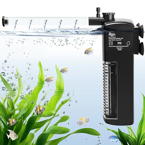 AQQA Aquarium Filter,Einstellbare Aquarium Internal Filter,4.5W Aquarium innenfilter mit 300L/H Wasserpumpe, für Aquarium von bis 120L
