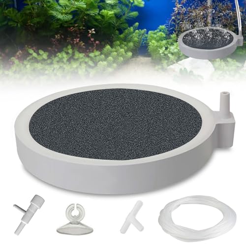 Acboor Aquarium Luftstein, Aquarium LuftausströMer 80mm Sauerstoff Stein Nano Bubble Air Stone Kit,Super-High Diffusor für gelösten Sauerstoff Lässt Super Tiny Bubbles für Hydroponic