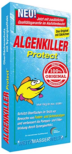 ALGENKILLER Protect® - Wasserpflege für Garten- und Schwimmteiche (150 g - für max. 10.000 Liter)