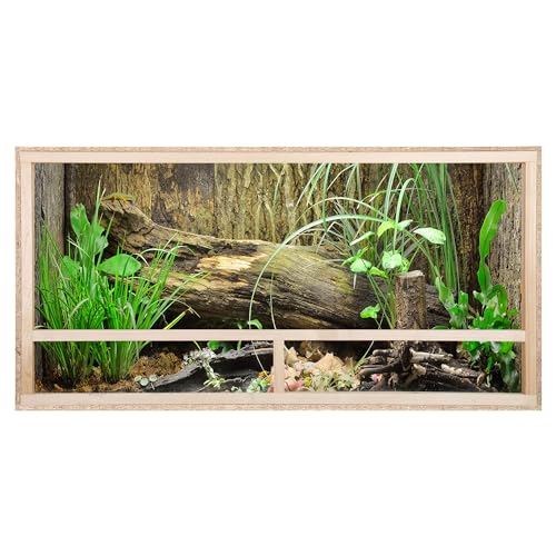 REPITERRA Terrarium für Reptilien & Amphibien, Holzterrarium mit Seitenbelüftung 120x50x50 cm